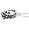 image:imageControse SilverToned Stainless Steel Garden of Life Skull Rose Butterfly Necklace