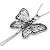 image:imageControse SilverToned Stainless Steel Gossamer Wings Butterfly Necklace 18 20 Adjustable Chain