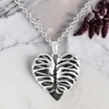 image:imageControse SilverToned Stainless Steel Rib Cage Heart Necklace 17  19 Adjustable Chain