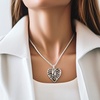 image:imageControse SilverToned Stainless Steel Rib Cage Heart Necklace 17  19 Adjustable Chain