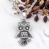 image:imageControse SilverToned Stainless Steel Sparkly Crystal Eyed Owl Necklace