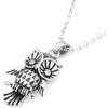 image:imageControse SilverToned Stainless Steel Sparkly Crystal Eyed Owl Necklace