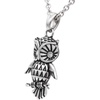 image:imageControse SilverToned Stainless Steel Sparkly Crystal Eyed Owl Necklace
