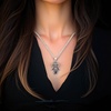 image:imageControse SilverToned Stainless Steel Sparkly Crystal Eyed Owl Necklace