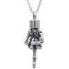 image:imageControse Skeleton Hand Necklace with Magnetic Stainless Steel Charm  Unique Gothic Jewelry