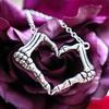 image:imageControse Skeleton bone hand necklace love sign pendant  I LOVE YOU TO DEATH