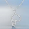 image:imageControse Skull Pendant Necklace with CrystalEncrusted Line Design
