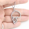 image:imageControse Skull Pendant Necklace with CrystalEncrusted Line Design
