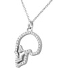 image:imageControse Skull Pendant Necklace with CrystalEncrusted Line Design