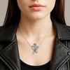 image:imageControse Skull and Rose Necklace with Clear Crystals Gothic Love Pendant Til Death Do Us Part Jewelry for Women
