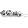 image:imageControse Speak No Evil Hear No Evil See No Evil Skull Necklace with Pendant 27 316L Stainless Steel Necklace