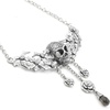 image:imageControse Stainless Steel Skull and Roses Necklace 15  17 AdjustableAntique SilverToned