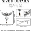 image:imageControse Stainless Steel Skull and Roses Necklace 15  17 AdjustableAntique SilverToned