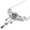 image:imageControse Stainless Steel Skull and Roses Necklace 15  17 AdjustableAntique SilverToned