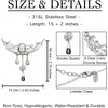 image:imageControse Stainless Steel Skull and Roses Necklace 15  17 AdjustableSilverToned