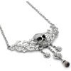 image:imageControse Stainless Steel Skull and Roses Necklace 15  17 AdjustableSilverToned