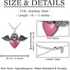 image:imageControse Winged Heart Necklace Pink Heart with Wings and Crown Skull or Pig Design Stainless Steel PendantWings and Crown