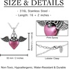 image:imageControse Winged Heart Necklace Pink Heart with Wings and Crown Skull or Pig Design Stainless Steel PendantWings and Skull