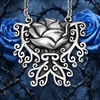 image:imageControse Womens Antiique SilverToned Stainless Steel Every Rose Has Its Thorn  Butterfly Rose Necklace