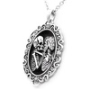 image:imageControse Womens SilverToned Stainless Steel  The Eternal Lovers Skull Cameo Necklace 17  19 adjustable chain