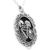 image:imageControse Womens SilverToned Stainless Steel  The Eternal Lovers Skull Cameo Necklace 17  19 adjustable chain