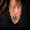 image:imageControse Womens SilverToned Stainless Steel  The Eternal Lovers Skull Cameo Necklace 17  19 adjustable chain