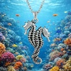 image:imageControse Womens SilverToned Stainless Steel Bonded for Life Couple Seahorse Necklace