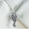 image:imageControse Womens SilverToned Stainless Steel Bonded for Life Couple Seahorse Necklace