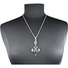 image:imageControse Womens SilverToned Stainless Steel FleurDeLis  Green Marble Lily Necklace