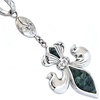 image:imageControse Womens SilverToned Stainless Steel FleurDeLis  Green Marble Lily Necklace