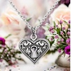 image:imageControse Womens SilverToned Stainless Steel Guarded Heart Necklace