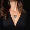 image:imageControse Womens SilverToned Stainless Steel Steamin Hot Love Dragon Heart Necklace with Pendant