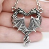 image:imageControse Womens SilverToned Stainless Steel Steamin Hot Love Dragon Heart Necklace with Pendant