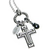 image:imageControse Womens SilverToned Stainless Steel The Charmed Cross Necklace 17 19 Adjustable Chain