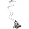 image:imageControse Womens SilverToned Stainless Steel The Charmed Rose Necklace 17  19 Adjustable Chain