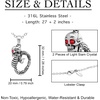 image:imageContrsoe 316L Stainless Steel Scorpion Skull Necklace w Red Crystal Eyed Pendant