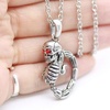 image:imageContrsoe 316L Stainless Steel Scorpion Skull Necklace w Red Crystal Eyed Pendant