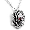 image:imageSkull Rose Birthstone Necklace With Crystal 17  19 Adjustable Chain07July  Red