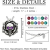 image:imageSkull Rose Birthstone Necklace With Crystal 17  19 Adjustable Chain09September  Blue