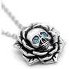 image:imageSkull Rose Birthstone Necklace With Crystal 17  19 Adjustable Chain10October  Pink