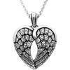 image:imageControse Antique Stainless Steel Winged Heart Necklace with Mother of Pearl Elegance