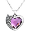 image:imageControse Bat Wing Heart Necklace  Fuchsia Crystal