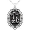 image:imageControse Black Cat Cameo Pendant Necklace  Victorian Gothic Jewelry for Women Cat Lover