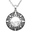 image:imageControse Compass Floating Charm with White Crystal necklace