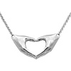 image:imageControse Hand with rose necklace love pendant with 16  18 Adjustable Chain Necklace 316L Stainless SteelWithout Rose