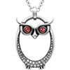 image:imageControse Owl Birthstone Necklace  Stainless Steel Pendant with Crystals and 27 Chain01Jan Darker Red