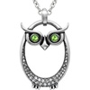 image:imageControse Owl Birthstone Necklace  Stainless Steel Pendant with Crystals and 27 Chain08August  Light Green