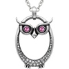 image:imageControse Owl Birthstone Necklace  Stainless Steel Pendant with Crystals and 27 Chain09September  Blue