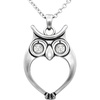 image:imageControse Owl Necklace Watchful Owl Bird Pendant Adorned with Clear Crystals