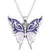 image:imageControse Purple Butterfly Necklace  Stainless Steel Pendant with Epoxy Detailing